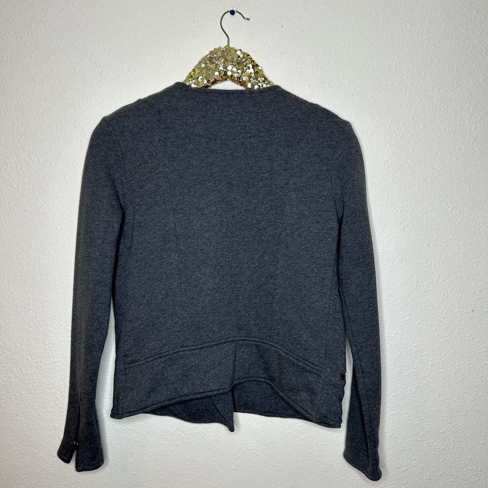 Athleta Belvedere Quilted Zipper Detail Cotton Moto Jacket L - Picture 3 of 6